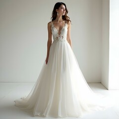 Fototapeta premium female wedding dress white design