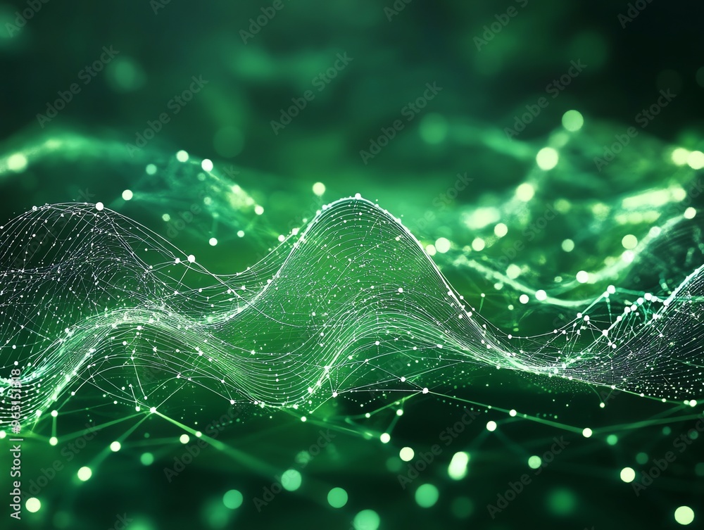 Poster abstract green network background.
