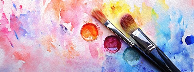Obraz premium Exploring the Vibrant World of Watercolor Painting: Tools and Techniques for Creative Expression