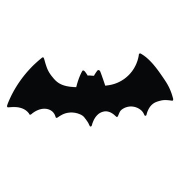 recommend clip art: Hand drawn cartoon halloween bat silhouette on white background.