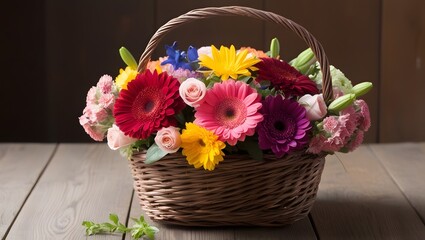 flowers in a basket