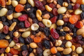 Close-Up of Mixed Nuts and Dried Fruits