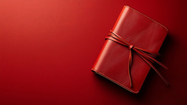 Handcrafted leather journal, meaningful inscription, signature craftsmanship, flat design illustration