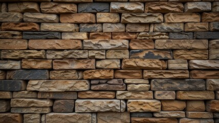Obraz premium Stacked stone wall texture backround