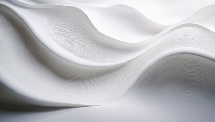 Obraz premium Elegant white background with layered elements and shadow play Gray and white abstract wide horizontal banner with lines. Technology Futuristic Tech 3D Render