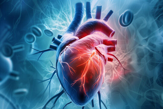Human heart anatomy in blood system, Cardiovascular disease CDV.