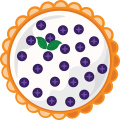 Collection of pies top view vector flat illustration. Set of various whole fresh baking sweet cakes