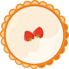 Collection of pies top view vector flat illustration. Set of various whole fresh baking sweet cakes