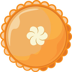 Collection of pies top view vector flat illustration. Set of various whole fresh baking sweet cakes