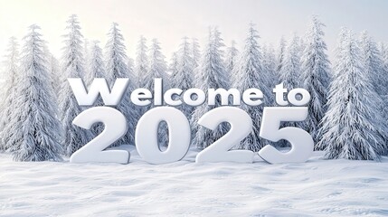 Welcome to 2025 with Snowy Forest New Year Greeting