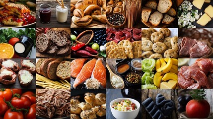 good collage of food products