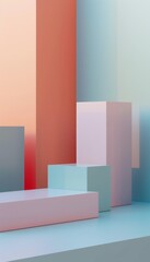 photo of an abstract 3D render showcasing a modern geometric background with a minimalistic design