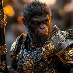 Obraz premium Powerful Chimpanzee Warrior