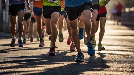  Marathon Runners in Action with Colorful Shoes 
