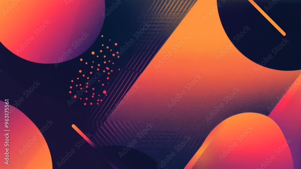 Poster detailed shot of a sleek, abstract graphic with geometric patterns and gradients, showcasing a profe