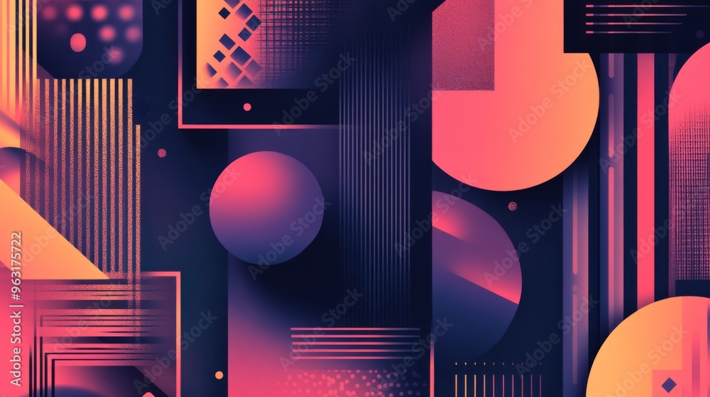 Aufkleber Detailed shot of a sleek, abstract graphic with geometric patterns and gradients, showcasing a professional and contemporary visual style.
