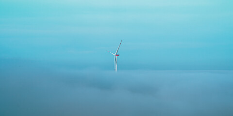 Windmühle, über den Wolken, Windmill above clouds 