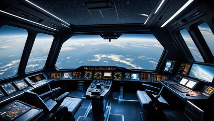 Fototapeta premium Abstraktion Kosmische Landschaft 16x9. Hintergrund für das Design 6.