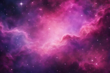 Cosmic Starfield Wall Background, Hues of Pink and Purple Nebulae for a Mystical Space Effect