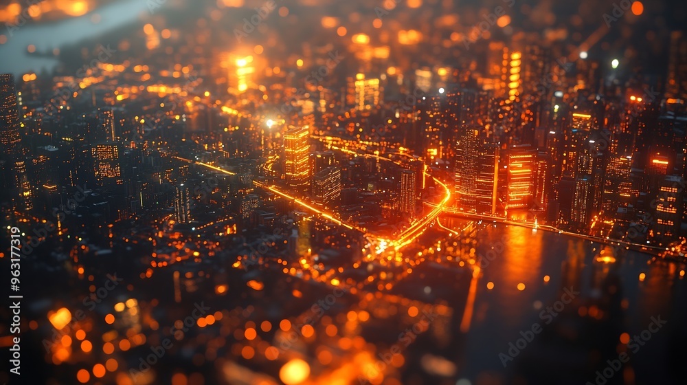 Poster smart city and intelligent communication network of things wireless connection technologies concept 