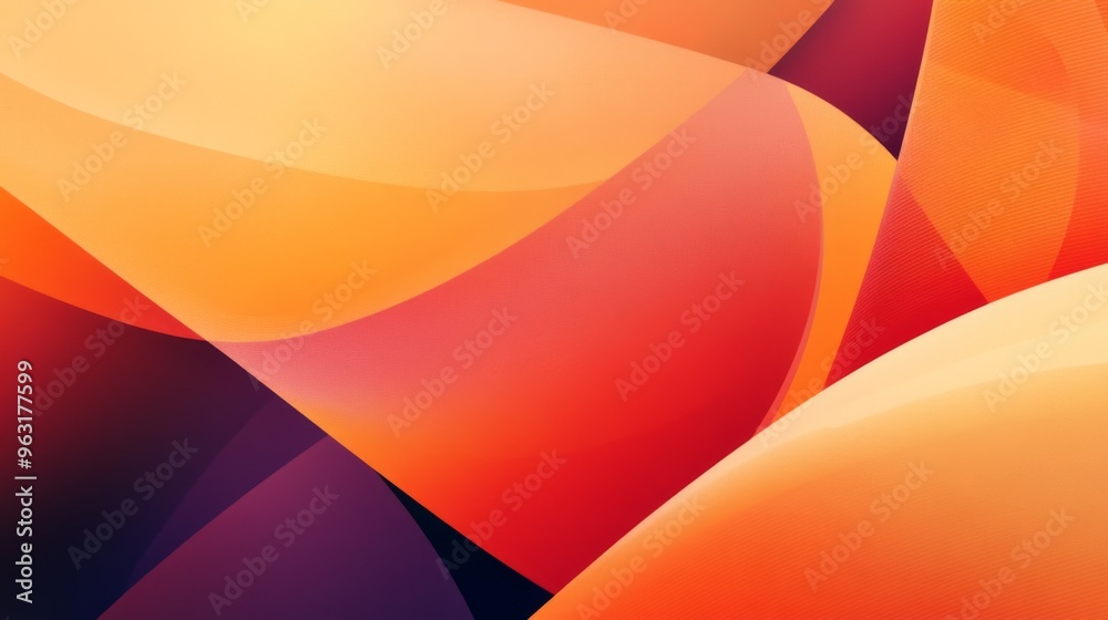 Poster detailed shot of an abstract background featuring bold geometric shapes and gradients in warm tones,