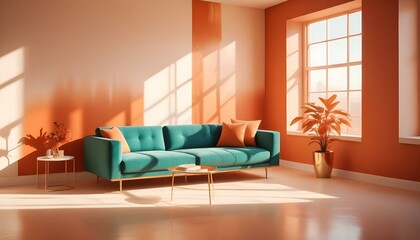 Photo interior modern design room 3d illustration