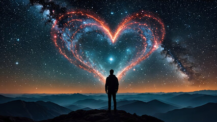 Obraz premium Abstraktion Himmlisches Herz 16x9. Hintergrund für das Design 5.