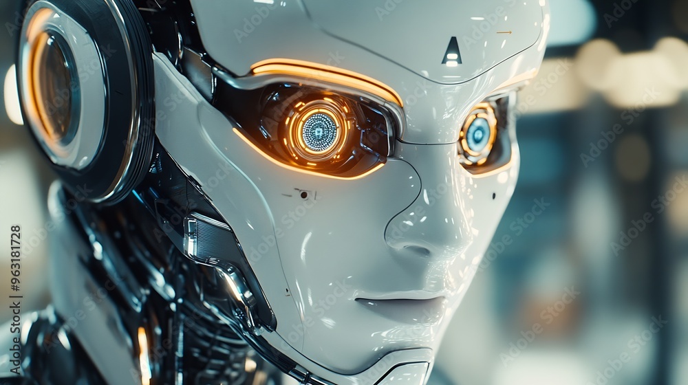 Aufkleber Ai technology Artificial Intelligence man using technology smart robot AI artificial intelligence by enter command prompt for generates something Futuristic technology transformation C : Generative AI