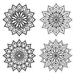 Vector mandala floral patterns with white background