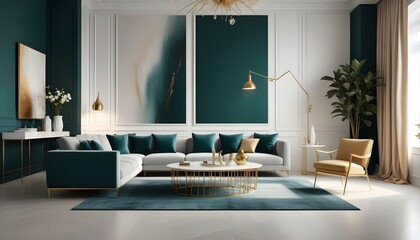 Photo interior modern design room 3d illustration
