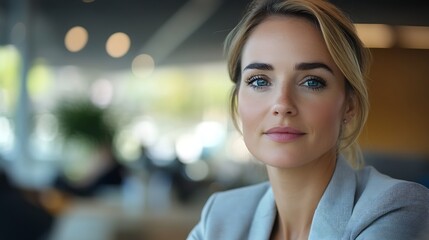 Business woman sitting around a table and listening to a discussion in an office Female professional having a meeting with her team : Generative AI