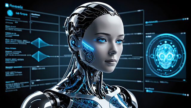 Abstraktion K&uuml;nstliche Intelligenz 16x9. Hintergrund f&uuml;r das Design 5.