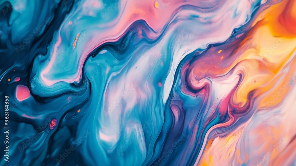 Leinwandbilder Detailed view of an abstract background with a mix of vibrant colors and fluid brushstrokes, capturing an artistic and dynamic visual movement