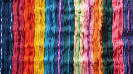 Obraz premium Colorful and Textured Fabric Stripes Ideal for Various Creative and Artistic Projects