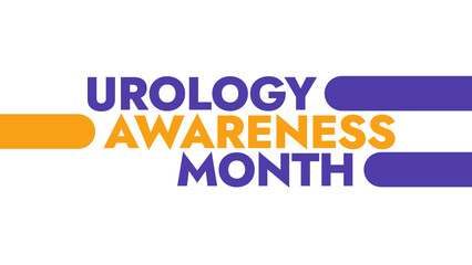 Urology Awareness Month colorful text typography on white or black background banner illustration great for wishing and celebrating Urology Awareness Month in september