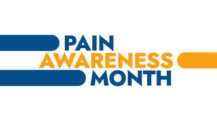 Pain Awareness Month colorful text typography on white or black background banner illustration great for wishing and celebrating Pain Awareness Month in september