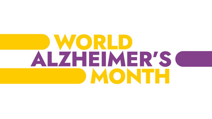 World Alzheimer’s Month colorful text typography on white or black background banner illustration great for wishing and celebrating World Alzheimer’s Month in september