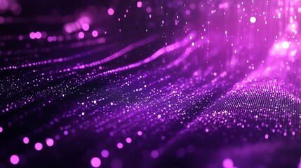 Obraz premium Abstract purple bokeh background with glowing lights and lines.