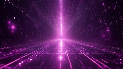 Abstract Purple Digital Tunnel.