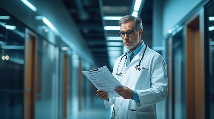 Fototapeta premium Doctor Showing Medical Codes Training Presentation In Hospital : Generative AI