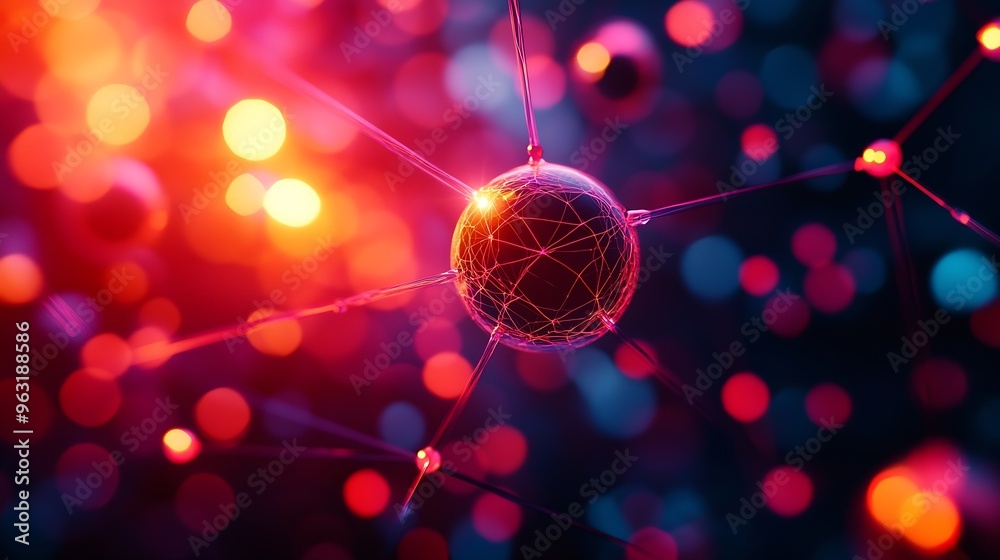 Poster Communication network concept Abstract background : Generative AI