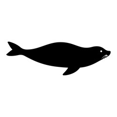 seal vector silhouette isolated white background