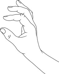 Hand Outline Illustration, Hand Holding Something, Hand Picking Up Something