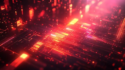 Abstract red and orange glowing lines.