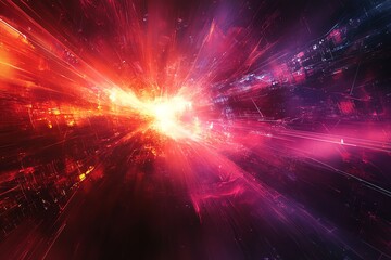 Naklejka premium Abstract red and purple light burst.