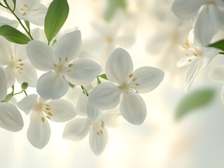 Fototapeta premium Delicate White Flower Blossoms in Spring Garden