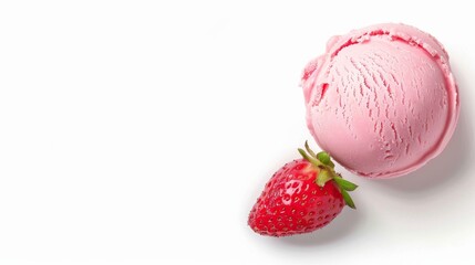 Indulge in Delicious Strawberry Ice Cream Enhanced with Fresh Strawberries on Top