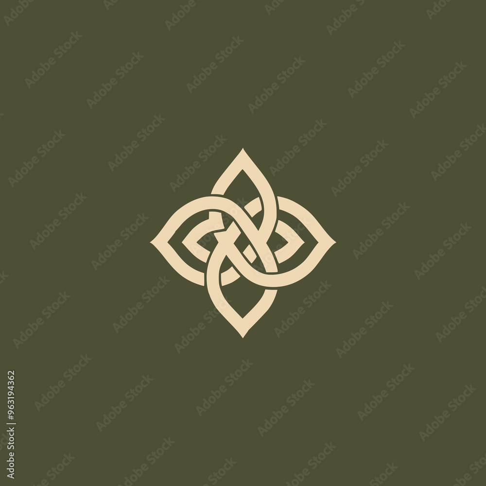 Wall mural simple ancient rune knot culture logo vector illustration template design