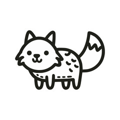 cute wolf cartoon animal doodle hand drawn vector illustration template design