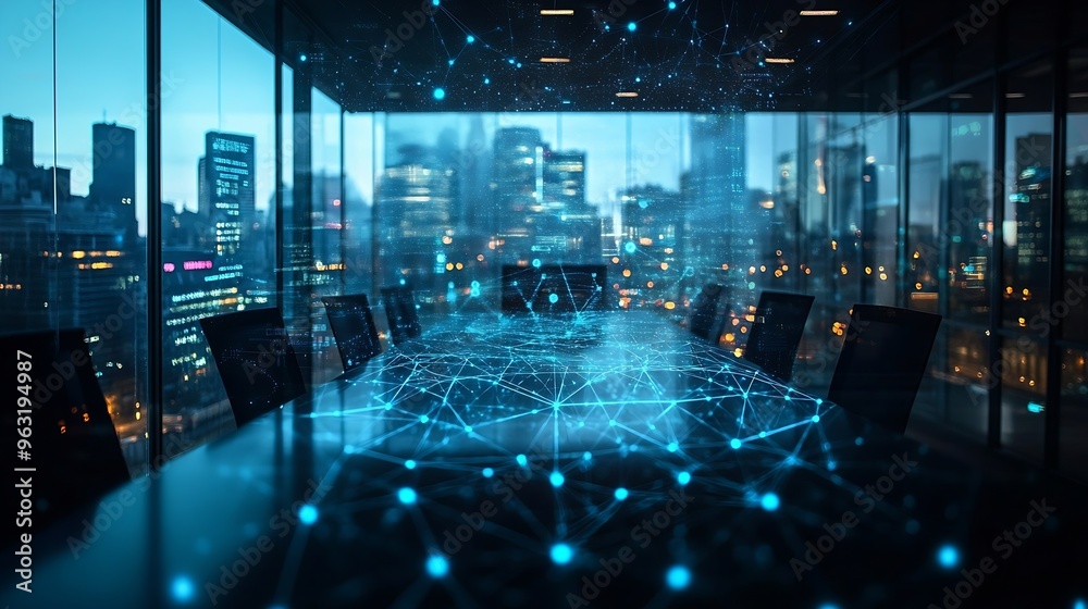 Aufkleber digital transformation concept business communication network smart office : generative ai